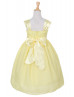 Pleated Chiffon Tea Length Flower Girl Dress With Flower Sash